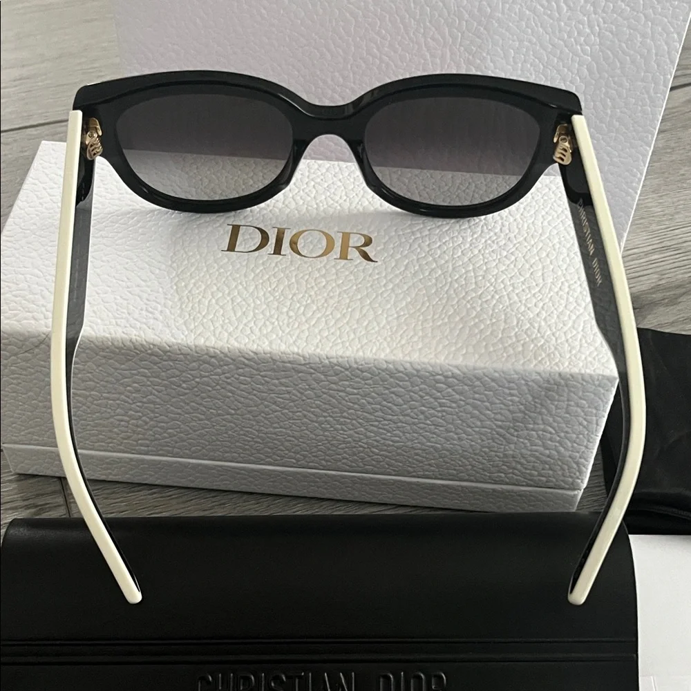 Dior Black Sunglasses with Gold Star Accents